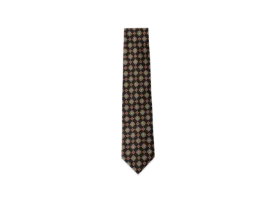 BEAMS Adamley Silk Fine Pattern Print Tie "Black"