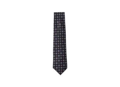 BEAMS Adamley Silk Fine Pattern Print Tie "DarkNavy"