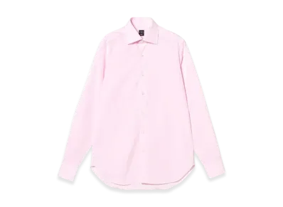 BEAMS Cotton End-On-End Wide Collar Shirt "Pink"