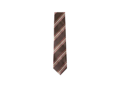 BEAMS Silk Striped Tie "Brown"