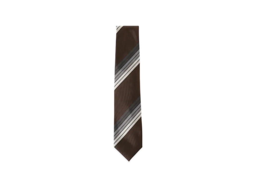 BEAMS Silk Striped Tie "Brown"