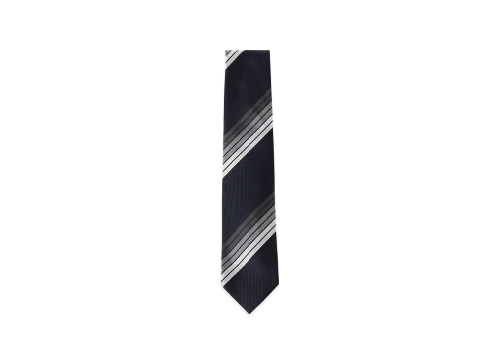 BEAMS Silk Striped Tie "Navy"