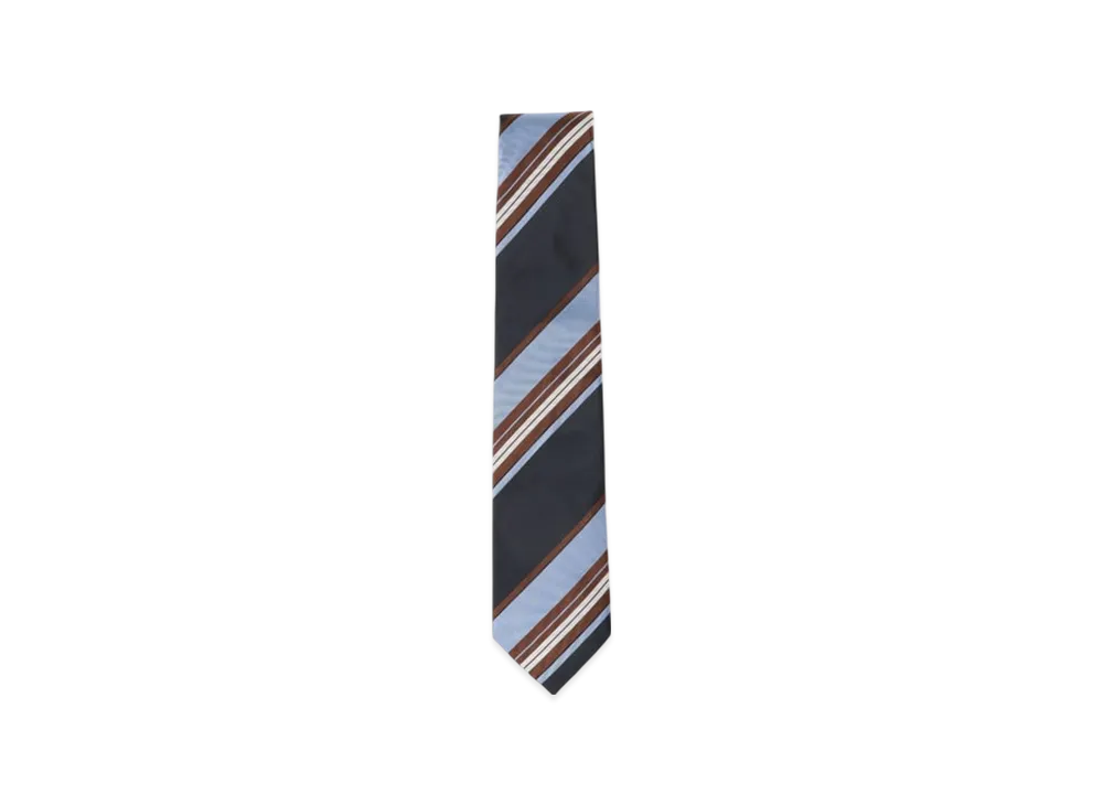 BEAMS Silk Striped Tie "Navy"