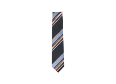 BEAMS Silk Striped Tie "Navy"