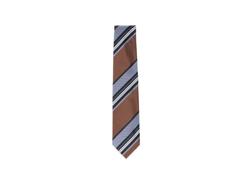 BEAMS Silk Striped Tie "Brown"