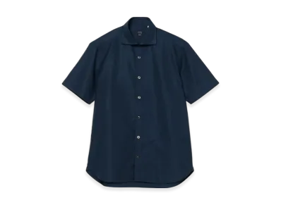 BEAMS Coolmax Karami Short Sleeve Cutaway Collar Shirt "Navy"