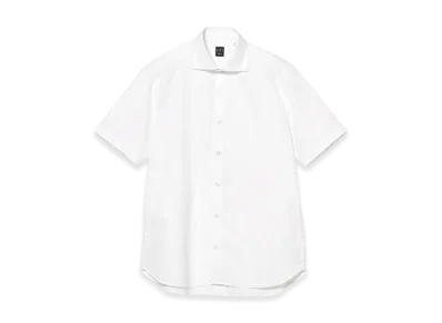 BEAMS Coolmax Karami Short Sleeve Cutaway Collar Shirt "White"