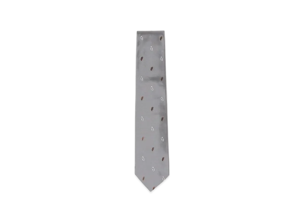 BEAMS Silk Patterned Jacquard Tie "Gray"