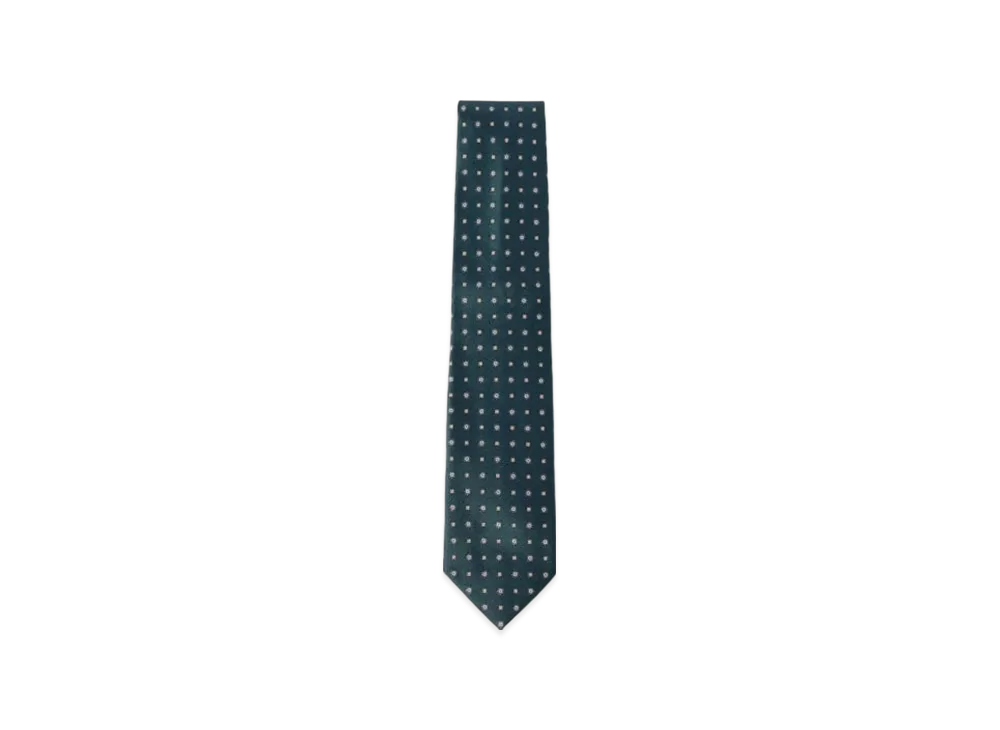 BEAMS Silk Flower Pattern Necktie "Green"