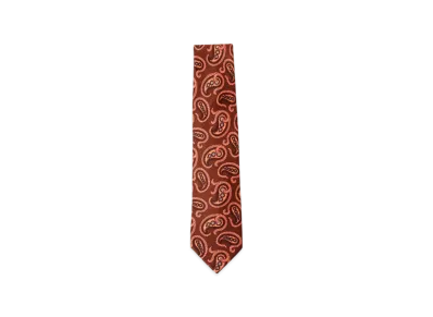 BEAMS Adamley Silk Paisley Print Tie "Brown"