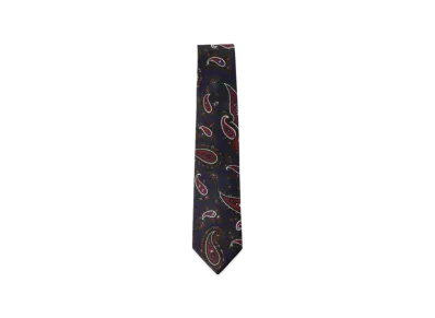 BEAMS Adamley Silk Paisley Print Tie "Navy"