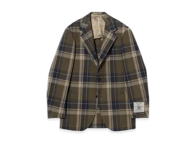 BEAMS Handmade Fox Brothers Wool Tartan Check Jacket "Olive"
