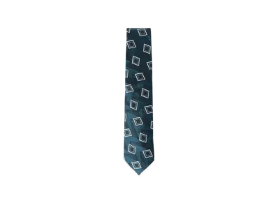 BEAMS Silk Geometric Tie "Green"