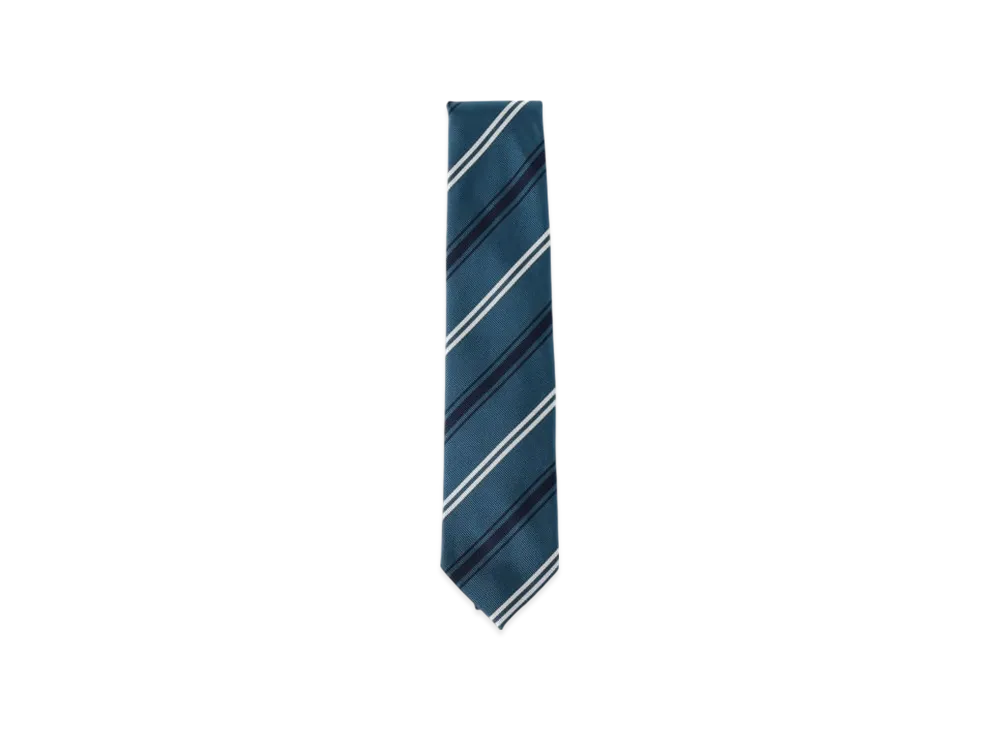 BEAMS Silk Striped Tie "Petrol"