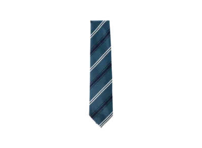 BEAMS Silk Striped Tie "Petrol"