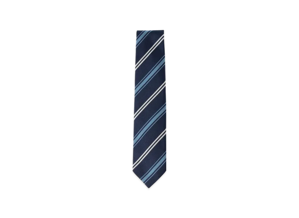 BEAMS Silk Striped Tie "Navy"