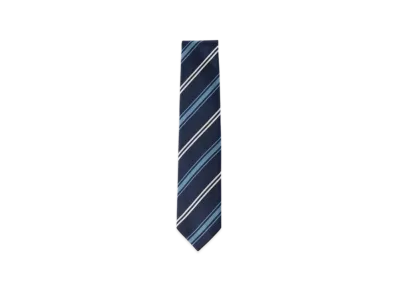 BEAMS Silk Striped Tie "Navy"