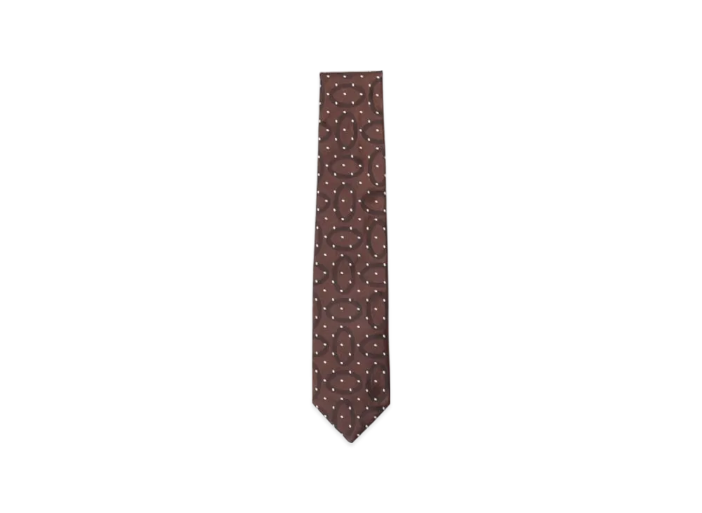 BEAMS Silk Pattern Tie "Brown"