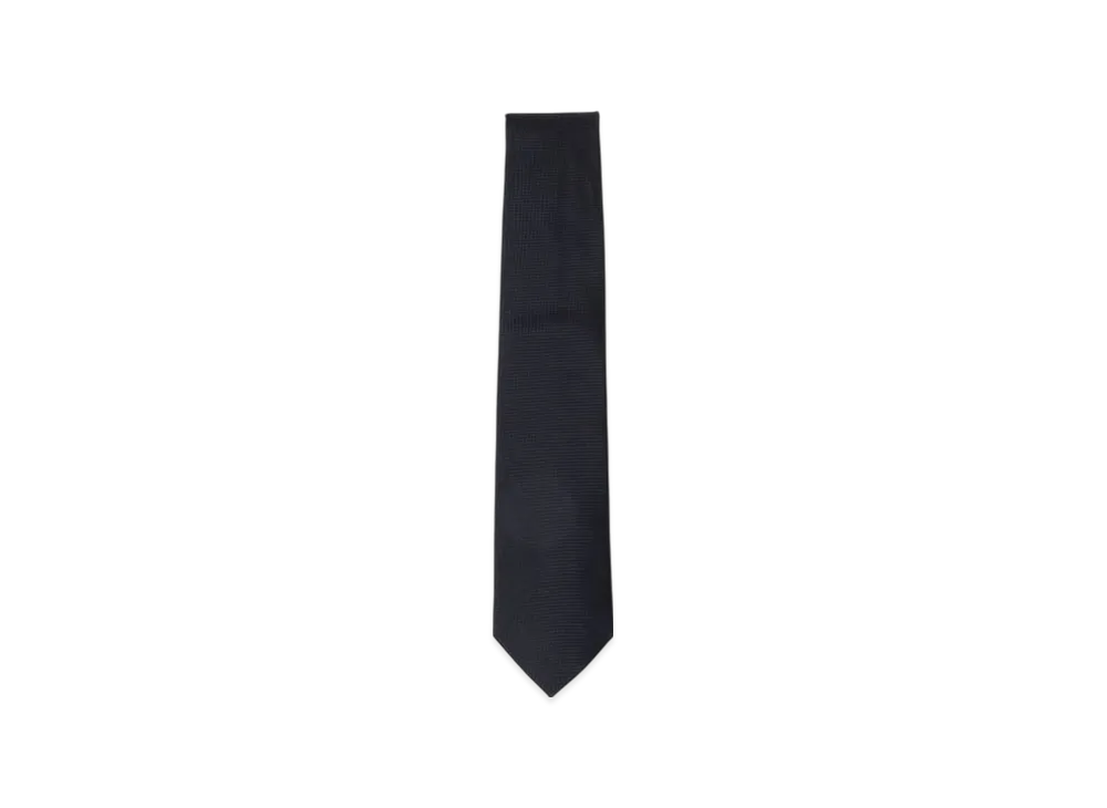 BEAMS Silk Solid Jacquard Tie "DarkNavy"
