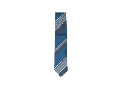 BEAMS Silk Striped Tie "Blue"