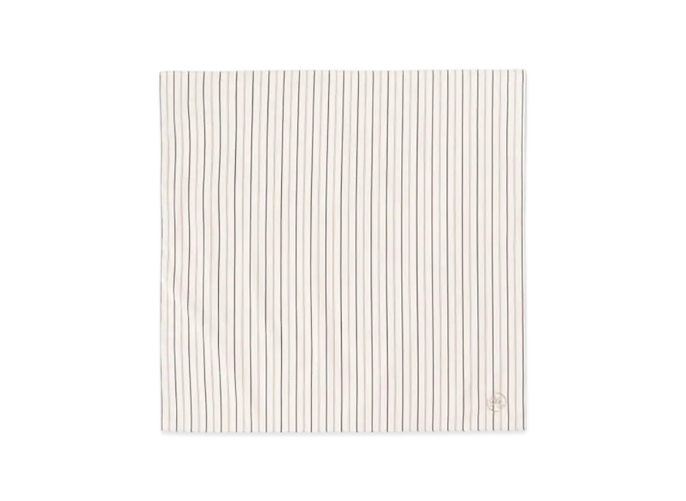 BEAMS Striped Handkerchief "White"