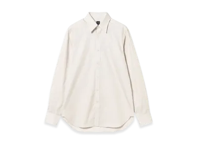 BEAMS Hairline Stripe Cotton Regular Collar Shirt "Beige"