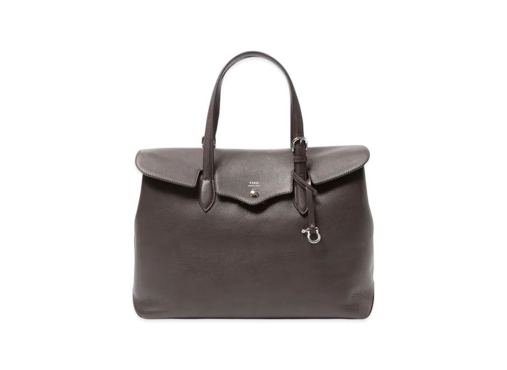 BEAMS Faro / Custom Fratelli Leather Flap Tote Bag "DarkBrown"