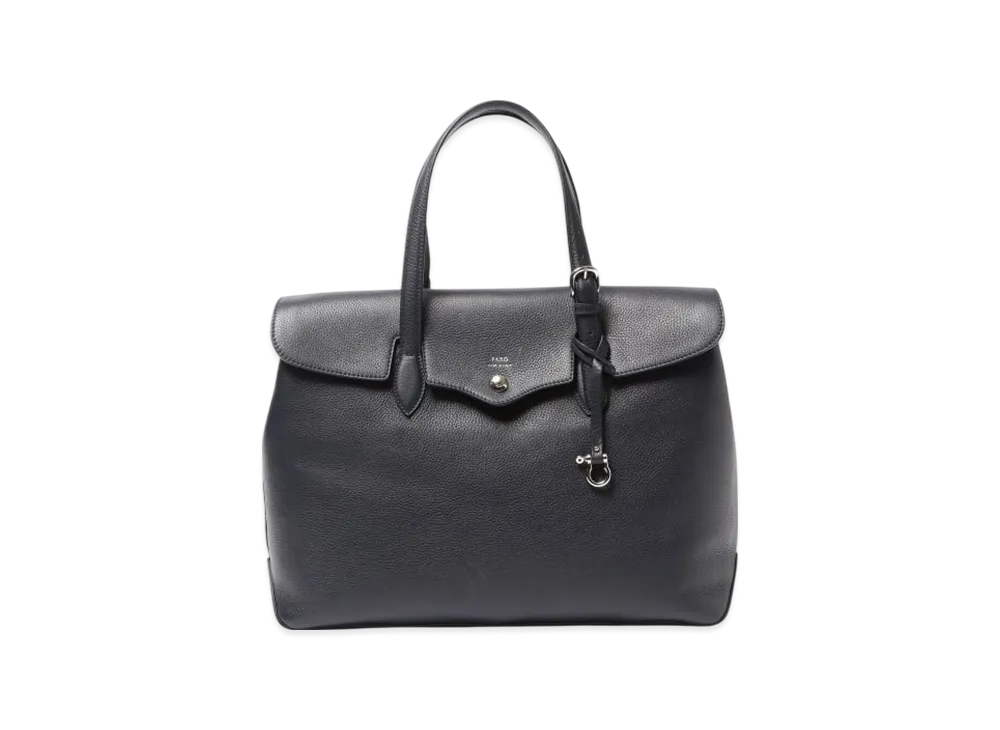 BEAMS Faro / Custom Fratelli Leather Flap Tote Bag "Navy"