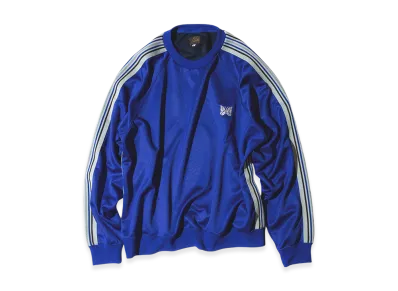 BEAMS JAPAN x NEEDLES 2Tone Jersey Track Crew Neck Shirt "Blue"