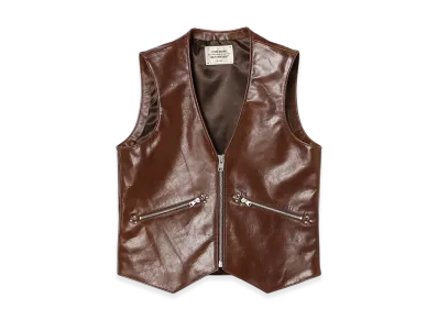 BEAMS FUTURE ARCHIVE Leather Vest "Brown"
