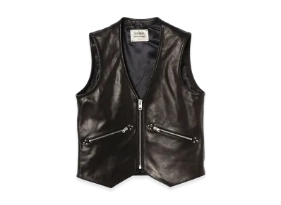 BEAMS FUTURE ARCHIVE Leather Vest "Black"