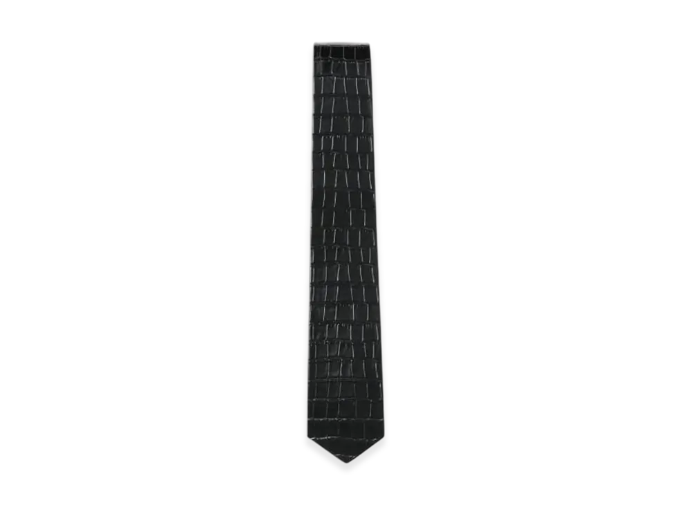 BEAMS FUTURE ARCHIVE Croco Leather Tie "Black"