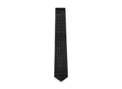 BEAMS FUTURE ARCHIVE Croco Leather Tie "Black"