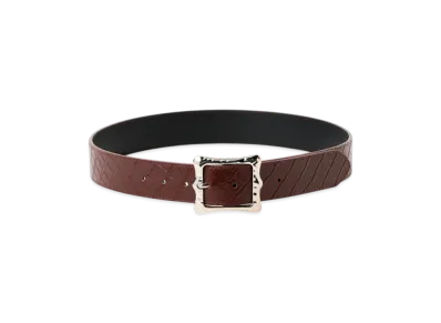 BEAMS FUTURE ARCHIVE Croco Leather Belt "Brown"
