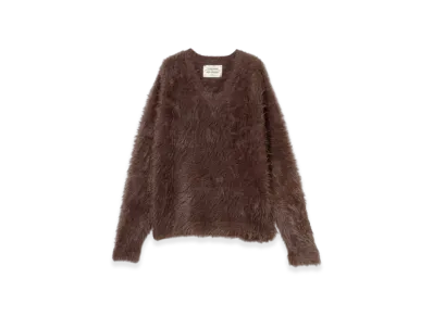 BEAMS FUTURE ARCHIVE Shaggy Vneck Knit "Brown"