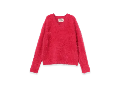 BEAMS FUTURE ARCHIVE Shaggy Vneck Knit "Red"