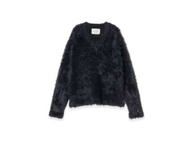BEAMS FUTURE ARCHIVE Shaggy Vneck Knit "Black"