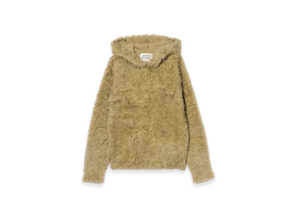 BEAMS FUTURE ARCHIVE Shaggy Knit Hoodie "Yellow"