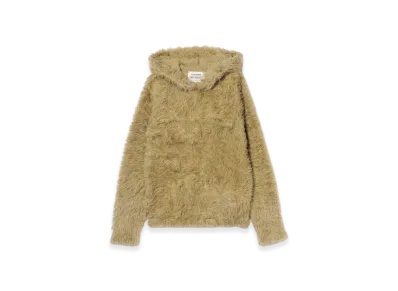 BEAMS FUTURE ARCHIVE Shaggy Knit Hoodie "Yellow"