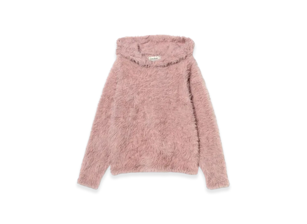 BEAMS FUTURE ARCHIVE Shaggy Knit Hoodie "Pink"