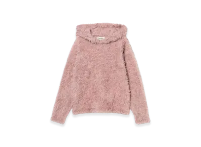 BEAMS FUTURE ARCHIVE Shaggy Knit Hoodie "Pink"