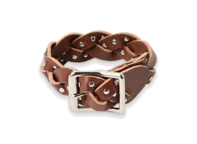 BEAMS FUTURE ARCHIVE Leather Studs Bangle "Brown"