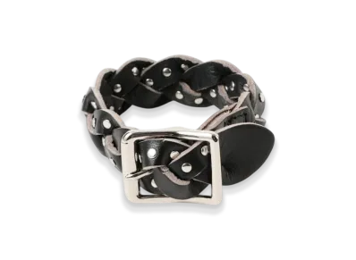 BEAMS FUTURE ARCHIVE Leather Studs Bangle "Black"