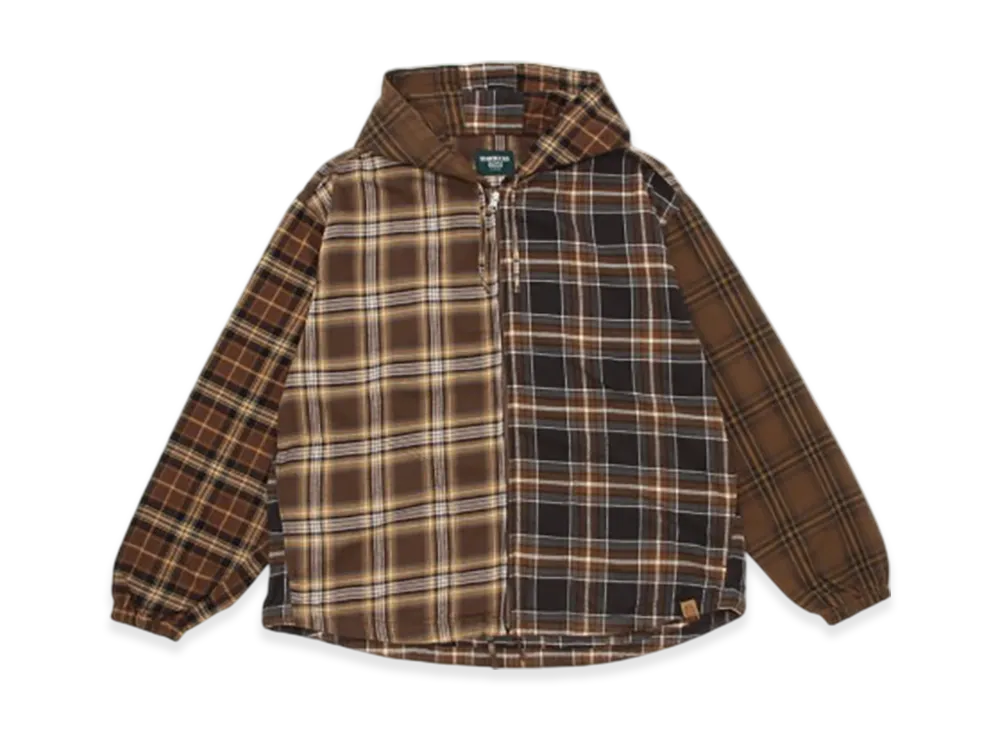 STARBUCKS STAND by BEAMS Crazy Pattern Hooded Flannel Blouson "Beige"