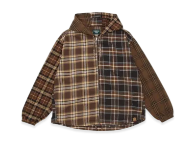 STARBUCKS STAND by BEAMS Crazy Pattern Hooded Flannel Blouson "Beige"