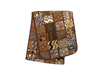 STARBUCKS STAND by BEAMS All Over Print Fleece Muffler "Brown"