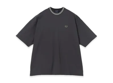 BEAMS x FRED PERRY Exclusive Oversized Tipped Pique T-shirt "Anchor Grey"