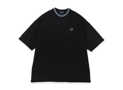 BEAMS x FRED PERRY Exclusive Oversized Tipped Pique T-shirt "Black"