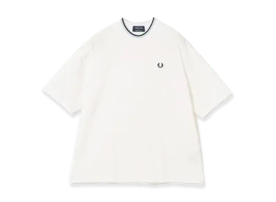BEAMS x FRED PERRY Exclusive Oversized Tipped Pique T-shirt "White"