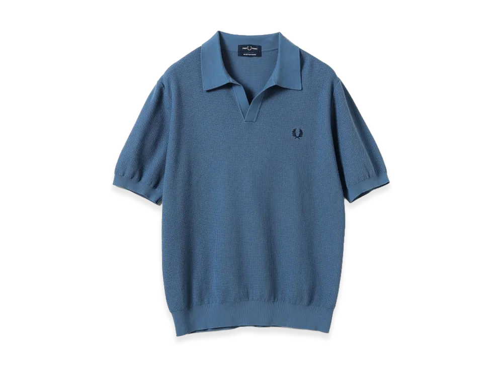 BEAMS x FRED PERRY Exclusive Skipper Knit Polo Shirt "Ace Blue"